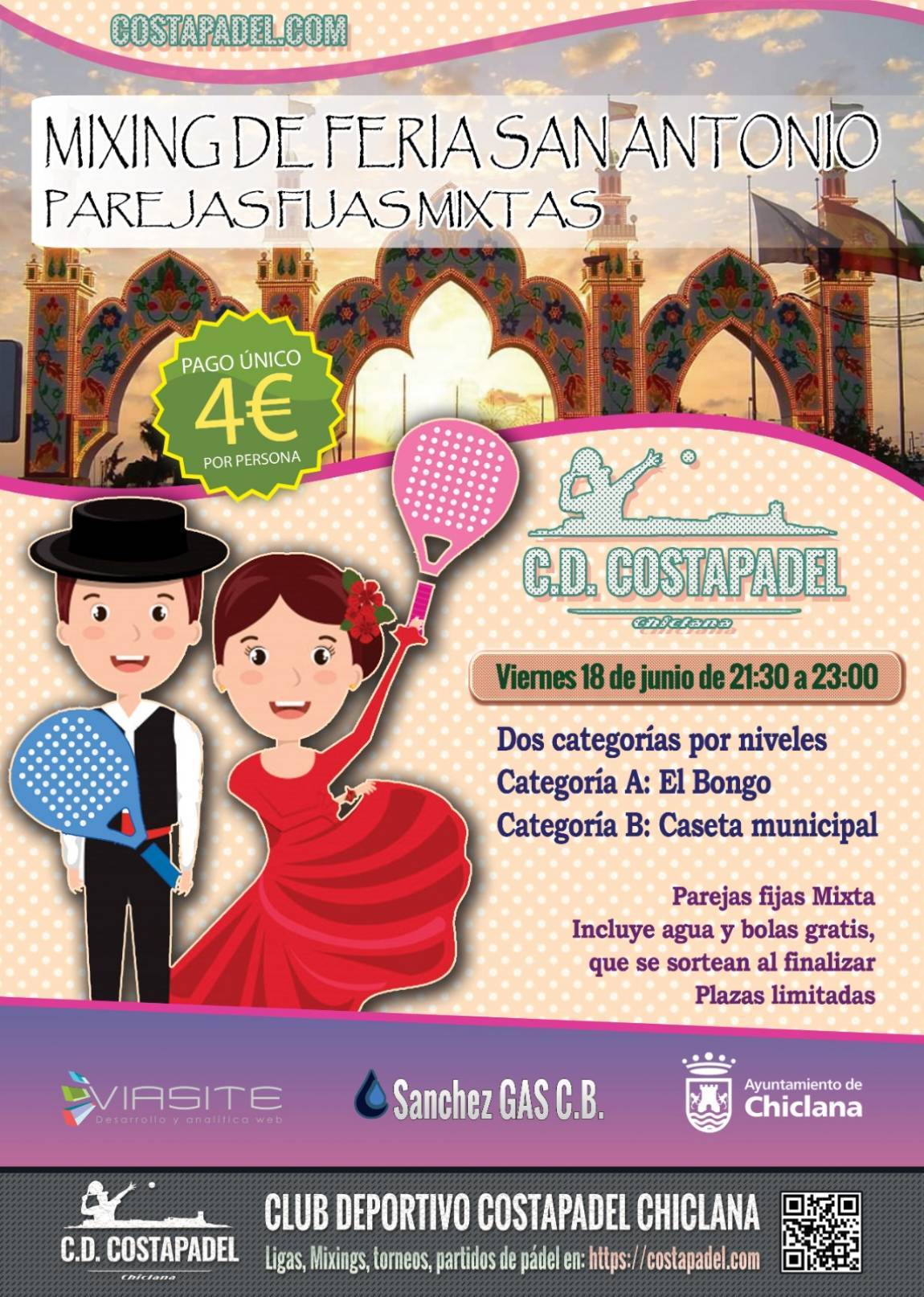 cartel de pádel - Mixing Feria San Antonio Multipista
